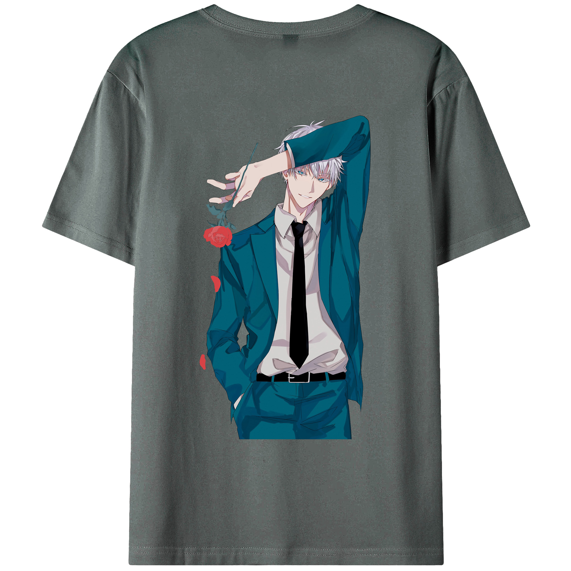 （画像用） 呪術廻戦 Jujutsu Kaisen 綿100％ メンズ半袖Tシャツ（バックプリント） 通気性